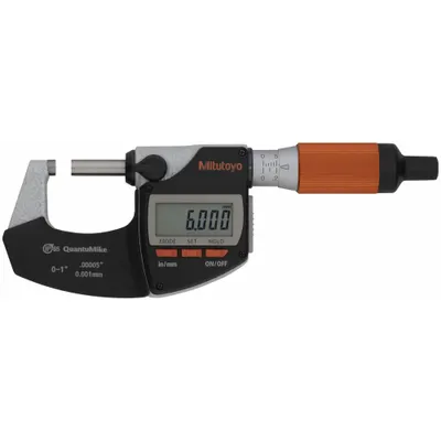 MITUTOYO Digital Outside Micrometer with SPC Output, 0-1 in / 0-25 mm, IP65 - Micrometers with SPC Output for Harsh Environments