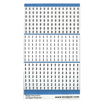 BRADY Preprinted Wire Marking Label Sheets