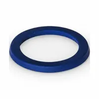 FDA-approved hygienic sealing washer made from blue H-NBR. Designed for M24 screw size with 24 mm inside diameter and 28 mm outside diameter. Not metal detectable or X-ray detectable. Suitable for creating leak-proof seals in washdown environments requiring sanitation
