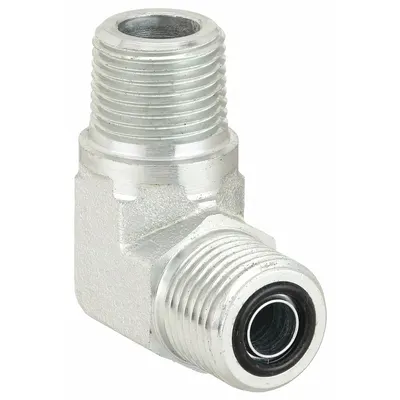 AEROQUIP FF2032T0404S 90° Elbow ORS to NPTF Steel Hydraulic Hose Adapter - ORS-to-NPTF Steel Hydraulic Hose Adapters