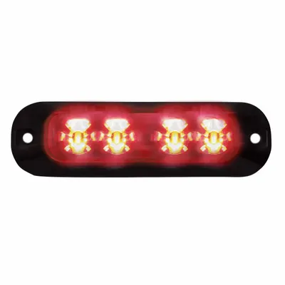 CODE 3 XTP4MCRW Red/White Warning Light, Clear Lens, SAE J595 Class 1 - Emergency Vehicle Area Lighting