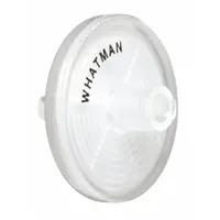 Non-sterile syringe filter with 0.45 µm pore size polypropylene membrane and polypropylene housing. Maximum capacity 10 mL. Female Luer Lock inlet, male Luer Slip outlet. Used for sample filtration in laboratory and industrial applications, including HPLC sample preparation and solvent filtration