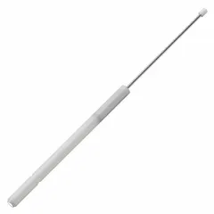 Resin shock absorber with 6 N force and 176 mm extended length. Used to dampen motion and absorb impact in light-duty industrial machinery, such as small actuators, packaging equipment, or automated assembly lines.