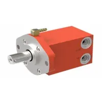 Hydraulic motor with SAE A 2-Bolt mounting flange, displacement of 0.2 cu in/rev, maximum speed of 6000 RPM, and maximum pressure of 3045 psi. Port connection is 9/16"-18. Suitable for industrial hydraulic systems requiring compact rotary power, such as conveyors, winches, and machine tools