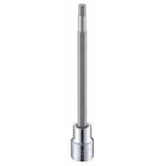 Hex bit socket with a 5 mm hex tip and fixed insert design. Overall length of 4 13/16 inches. Used for driving hex-head fasteners in assembly, maintenance, and repair tasks.