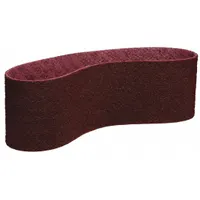 This SCOTCH-BRITE surface-conditioning belt is constructed with aluminum oxide abrasive in a medium grade on a scrim backing. It is used for deburring, blending, and finishing operations on all metals. The belt measures 3 inches wide by 72 inches long