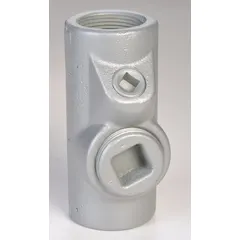 Iron sealing fitting with 1-1/2 in FNPT female-to-female NPT threaded connections. Rated for 25% fill and UL 886 listed for hazardous locations Class II, Division 1 and 2, Groups E, F, G. Used in conduit systems to seal against passage of gases, vapors, or dust.