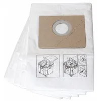 This 1-ply paper bag is designed for dry pickup in Fein shop vacuums. It captures fine dust and debris during construction, woodworking, or general industrial cleanup, helping maintain suction and extending vacuum life