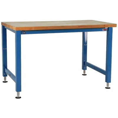 BENCHPRO Workbench: Adj Ht, Butcher Block, 72 in x 36 in, 1,000 lb Overall Load Capacity - Open-Base Workstations