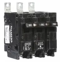 The Siemens B390 is a 90 A, 240V AC, 3-pole miniature circuit breaker from the BL Series. Designed for bolt-on installation in Siemens P1 Panelboards, it provides overcurrent protection for three-phase electrical systems. Rated for 10kA at 240V AC, it is suitable for commercial and industrial applications
