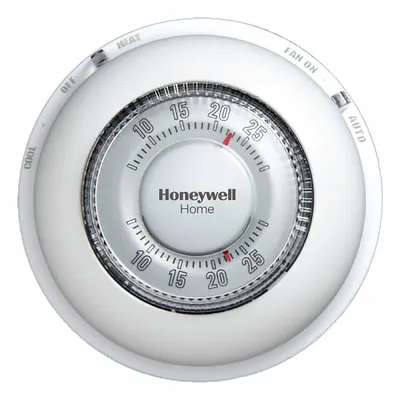 HONEYWELL HOME T87N1000 Round Analog Thermostat, Manual Changeover, 20-30V AC - Analog Thermostats