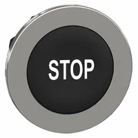 SCHNEIDER ELECTRIC Push Button Head: 30 mm Panel Size, Non-Illuminated, Metallic, Stop, Black (MPN ZB4FA234)