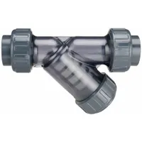 ASAHI Y Strainer: 4 in, Socket, Mesh, 0.0331 in Screen Size, PVC, EPDM, 12 1/2 in Ht, 23 1/2 in Lg (MPN 1256040)