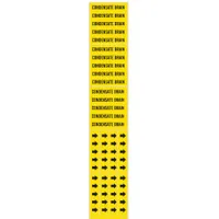 Pipe Marker: Condensate Drain, Yellow, Black, Fits 3/4 in and Smaller Pipe O.D., 3 Pipe Markers (MPN 7062-3C)