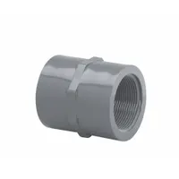 Pipe Coupling: Coupling Body, Schedule 40, PVC, 1/2 in x 1/2 in Size, Threaded x Threaded, Gray, NPT (MPN 43000545)