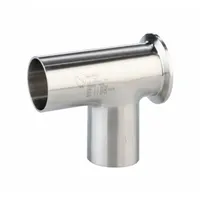 Sanitary Tee Fitting: Short Outlet Tee, 4 in OD x 4 in OD x 4 in OD Size, Clamp/Weld, 15 RA / 32 RA (MPN TE7WCSW6L4.0-PM)