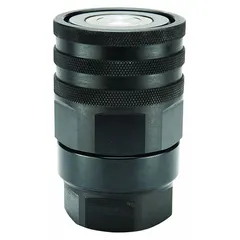 Steel hydraulic quick-connect coupling body with 3/4"-14 thread and polyurethane seal. Rated for maximum flow rate of 1.89 lpm. Used in fluid power systems for rapid connection and disconnection of hydraulic lines in industrial machinery, mobile equipment, and hydraulic tools.