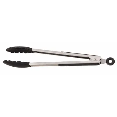 CRESTWARE BSFT12 Black Locking Tongs, 12 in, NSF Certified