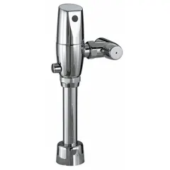 Battery-powered automatic flush valve for toilets, with top spud location. Offers dual-flush options of 1.6 gpf and 1.1 gpf. Suitable for commercial restroom applications requiring touchless operation.