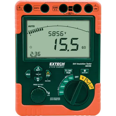 EXTECH Insulation Tester: 6 megaohm to 600 megaohm, CAT IV 600V, Digital, No Output - Standard Feature Megohmmeters