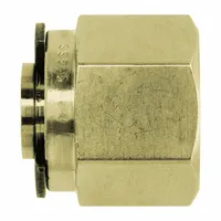 This brass compression fitting plug is designed for 1/4 in OD tubing. It features a double-ferrule design and is supplied clean and bagged. Suitable for sealing tube ends in hydraulic, pneumatic, instrumentation, and process control systems. Compatible with Hy-Lok fitting brands