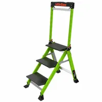 LITTLE GIANT Step Stool: 3 Steps, 3 ft Overall Ht, 375 lb Load Cap, Fiberglass, 2.2 ft Standing Ht (MPN 11933)