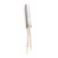 Swaged cartridge heater for direct heating of metal parts in industrial applications such as plastic injection molding, packaging machinery, and hot stamping. Delivers 500W at 120V with a watt density of 71 W/sq in. Features a 1/2 in diameter, 5 in length, and 10 in lead length
