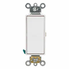Single-pole momentary rocker wall switch for momentary-contact control of lighting or other loads. White, non-illuminated, rated 15 A at 120/277V AC. Suitable for commercial and industrial wall-mount applications.