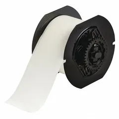 Paper label roll, 2 1/4 in x 100 ft, white, inkjet print-receptive and water dissolvable. Compatible with S3700 printer series. Used for temporary identification in wash-down areas or reusable container tracking where labels must be removed by water exposure.