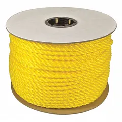 APPROVED VENDOR Light-Weight Utility Rope, 1/4 in Dia, 215 lb WLL, Yellow, Dynamic