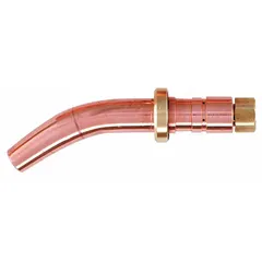 Handheld gouging tip from the MC13-3 Series, size 3. Designed for use with acetylene gas. Suitable for material thicknesses from 1/4 in to 3/8 in. Used for removing or cutting grooves in metal surfaces, such as for weld preparation or defect removal.