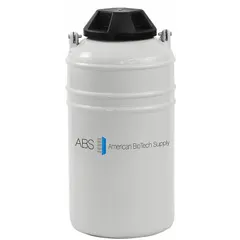 Aluminum cryogenic dewar with 5 L capacity for storing and transporting cryogenic liquids such as liquid nitrogen. Overall height 18 1/4 in, overall diameter 8 3/4 in. Suitable for laboratory and industrial cryogenic fluid handling.