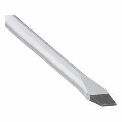 Slotted screwdriver with a standard length and cushion grip for turning slotted screws. Overall length of 5 inches. Suitable for general assembly, maintenance, and repair tasks.