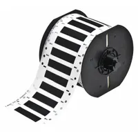 Precut sleeve label roll made of polyvinylidene fluoride in black matte finish. Each label measures 1/4 in x 2 in and is designed for wire gauges from 8 AWG to 12 AWG. Compatible with the i3300 printer series for on-demand wire identification and marking in industrial settings