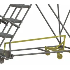 This caster kit includes two swivel casters designed for stepladders. It is compatible with the U-Design series of stepladders, allowing the ladder to be rolled across floors for repositioning without lifting.
