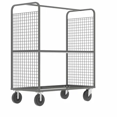 VALLEY CRAFT Dual-Side-Access Wire Shelf Cart, 57x30x68 in, Gray, 1 Shelf - Dual-Side-Access with Wire Shelves