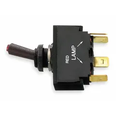 Panel-mount toggle switch from the MARINE series. Single-pole, single-throw (SPST) configuration with On/Off function and 4 connections. Suitable for controlling electrical circuits in marine environments such as lighting, pumps, and auxiliary systems.