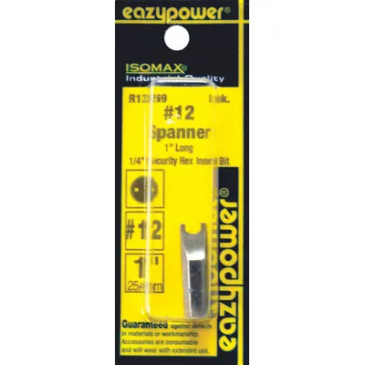 EAZYPOWER Driver Bit: Power Bit, Imperial, Spanner Head, #14 Bit Industry Size, Std - Spanner Security Bits