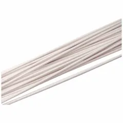 Round PVC Type 1 welding rods, 3/16 in diameter and 48 in length, white color. Each 1 lb pack contains 13 pieces. Used for joining and repairing PVC components in applications such as chemical processing, water treatment, and industrial fabrication.
