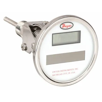 Dwyer Digital Thermometer: 9 in Stem Lg, -58°F to 302°F /-50°C to 150°C - Adjustable-Angle Water-Resistant Digital Thermometers