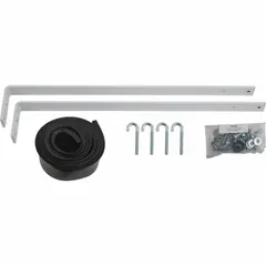 This steel hardware kit includes J-bolts with fasteners for mounting truck boxes. Finished in white, the kit measures 26 1/2 inches in length and is compatible with Topsider Toolboxes. Suitable for securing toolboxes to truck beds in fleet and vehicle maintenance applications.