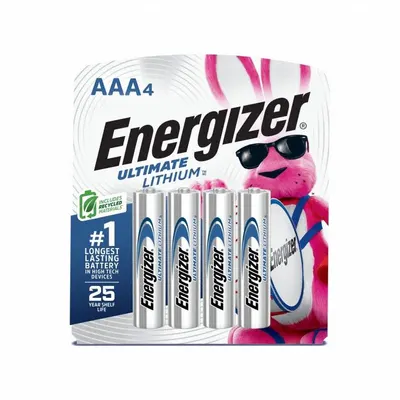 ENERGIZER Battery: AAA, High Performance, Lithium, 1.5V DC, Ultimate Lithium