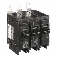 Three-pole miniature circuit breaker rated 50 A at 240V AC, standard type from the BL Series. Designed for bolt-on mounting in Siemens P1 panelboards. Provides overcurrent protection with a maximum AIR rating of 22kA at 240V AC