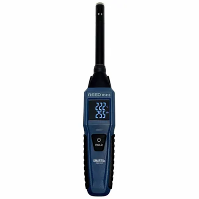REED INSTRUMENTS Thermo-Hygrometer: Onboard, Temp & Humidity, 9.4 in x 1.5 in x 1 in - Data Logging Temperature & Humidity Meters