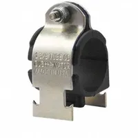 Zinc-plated steel strut clamp designed for 2 in copper tube with a 2 in max. OD. Features a TPE cushion material to dampen vibration and reduce noise in general-purpose temperature applications. Includes mounting hardware for installation on strut channels