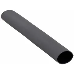 This 3M heat shrink tubing has a 1.5 in inner diameter before shrinking and 0.51 in after shrinking. It is 6 inches long, black, and sold in packs of 3. The adhesive-lined design provides a waterproof seal, making it suitable for insulating and protecting electrical connections in environments where split resistance is required.