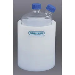This polyethylene secondary container is designed to hold HPLC reservoirs securely, providing spill containment during transport and storage. The white, single-compartment carrier measures 8 1/2 inches in overall length. Suitable for use in laboratory settings where HPLC solvents and mobile phases are handled.