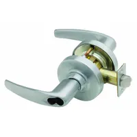 This SCHLAGE office lever lockset features a satin chromium-plated cast zinc finish and is ADA compliant for accessibility. Designed for commercial interior doors, it provides secure passage control in professional environments. The chrome finish resists corrosion and maintains appearance