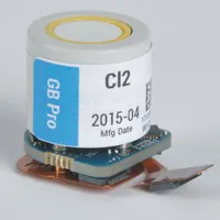 Replacement chlorine sensor for the GasBadge Pro detector series. Measures chlorine concentrations from 0 to 100 ppm. Used in industrial environments where chlorine gas may be present, such as chemical processing and water treatment facilities