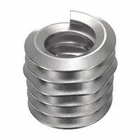 Free-running helical insert for repairing or reinforcing threads in metal components. #4-40 coarse thread, plain finish, 18-8 stainless steel. Tangless design eliminates need for tang removal. Tensile strength 200,000 to 250,000 psi. Supplied in 1,000-piece pack